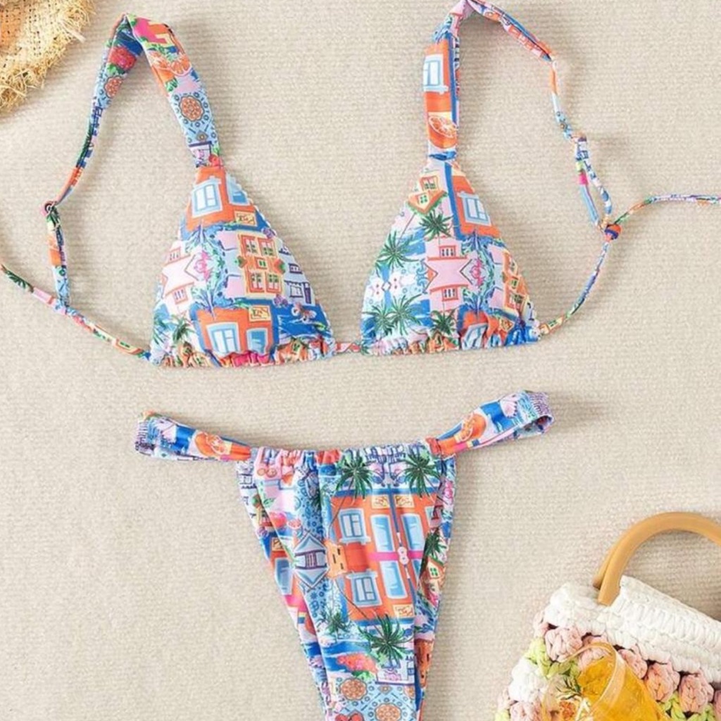 Amazon Multicolor Patterned Bikini -Small